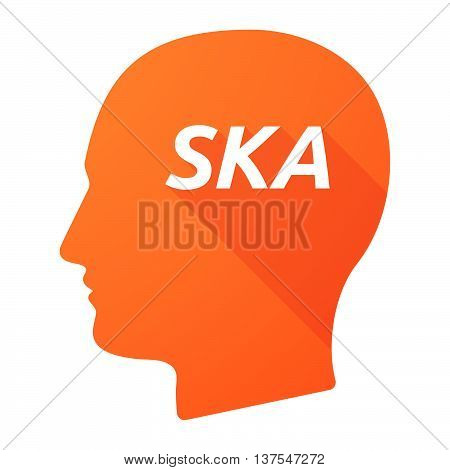 Isolated Long Shadow Male Head With    The Text Ska
