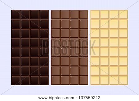 sweet four kinds of chocolates dark brown and white