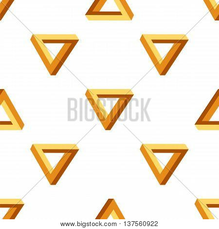 Seamless Triangles Pattern. Impossible Orange Triangle Background