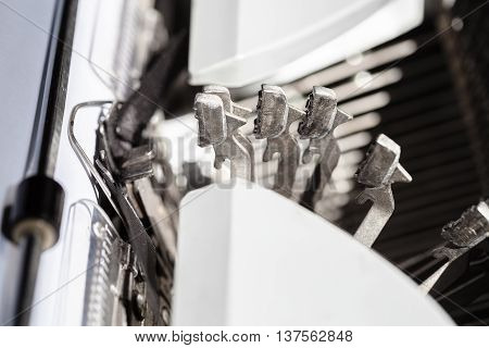 Typebars Operates During Printing On Typewriter