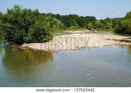 Abin Mountain River In The North Caucasus Region