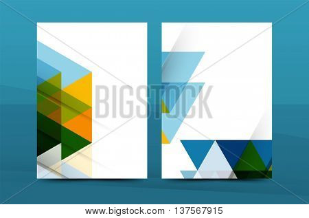 Colorful fresh business A4 cover template - flyer, brochure, book cover and annual report. Geometric design abstract background
