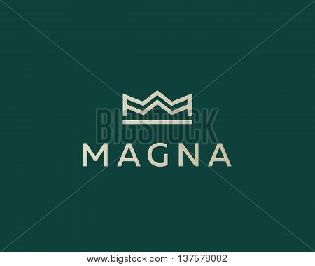 Elegant crown premium logo. Luxury royal king logotype. Monarch symbol. Realty vector sign
