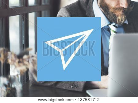 Paper Airplane Rocket Launce Growth Success Startup Concept