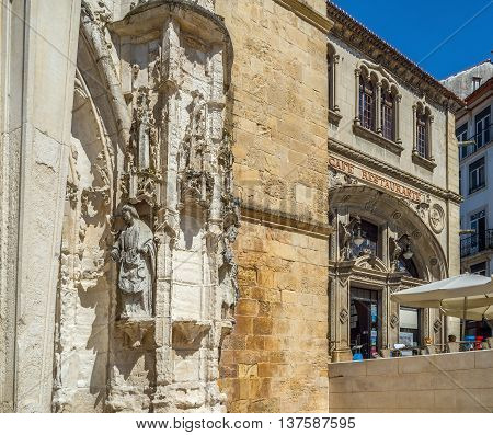 Santa Cruz Monastery In Coimbra. Portugal.