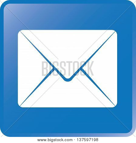 Vector Mail Concept Icon White on Blue
