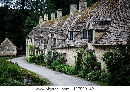 Houses of Arlington Row in the village of Bibury, England