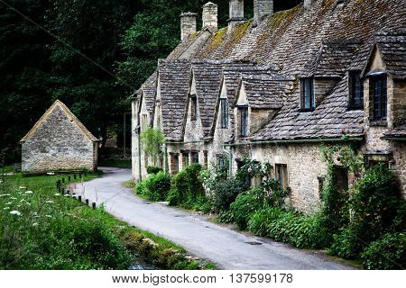 Houses of Arlington Row in the village of Bibury, England