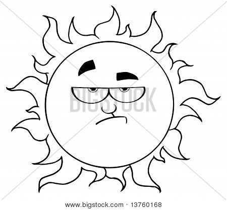 Esboço de um sol mal-humorado