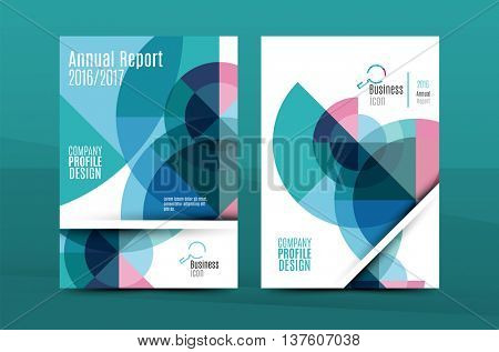 Colorful fresh business A4 cover template - flyer, brochure, book cover and annual report. Geometric design abstract background
