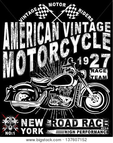 Motorcycle typography t-shirt graphics vectors fashion style