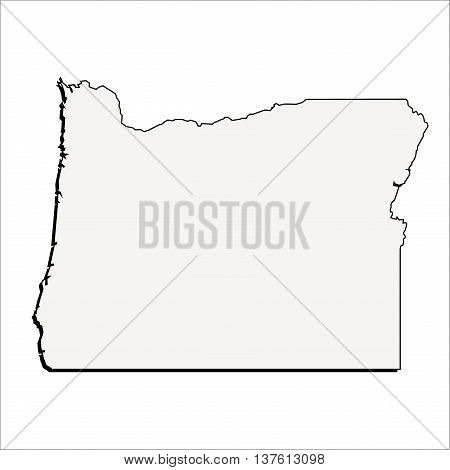 Vector Oregon State 3D Outline Map Mercator