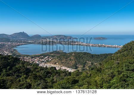 Aerial view of Oceanica Region in Niteroi City, Brazil