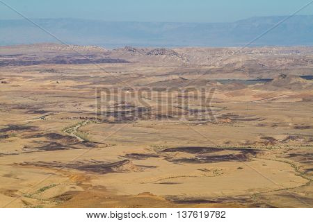 The Ramon Crater or Makhtesh Ramon nature reserve in Negev desert Israel
