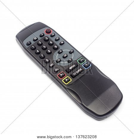 The TV remote control in background texture.
