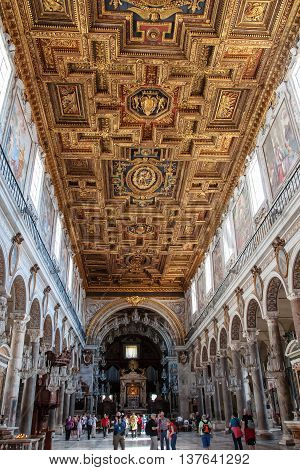ROME ITALY - MAY 9, 2012: Interior view of Basilica Santa Maria in Aracoeli