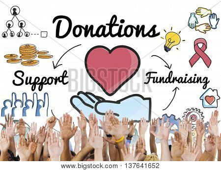Donation Share Support Fundraising Help Concept