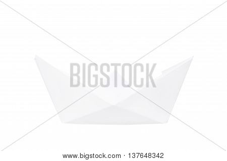 Paper boat isolated on white background. Paper fold boat.