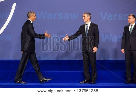 Barack Obama, Jens Stoltenberg And Andrzej Duda At Nato Summit