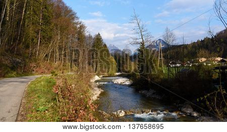 Spring Time In The Alps Near Grunau Im Almtal Small Town