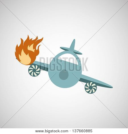 ensure protection insurance risk airplane isolated, vector illustration