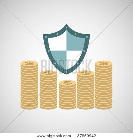 ensure protection insurance risk money isolated, vector illustration