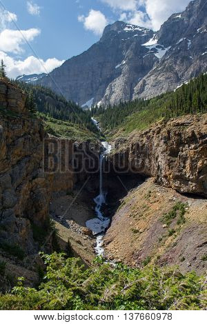 Swirling Mist Fall along Crypt Lake Trail, Waterton Lakes National Park, Canada