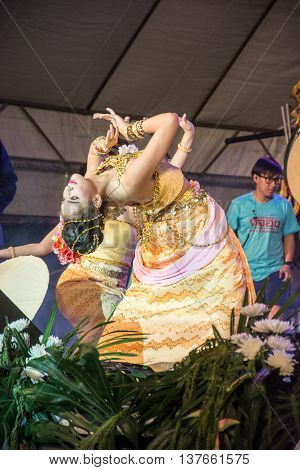 Lamphun Thailand - May 16 2016 : The actor musician show in Lamphun International Drum & Cuture Festival At Lamphun Thailand. May 16 2016.