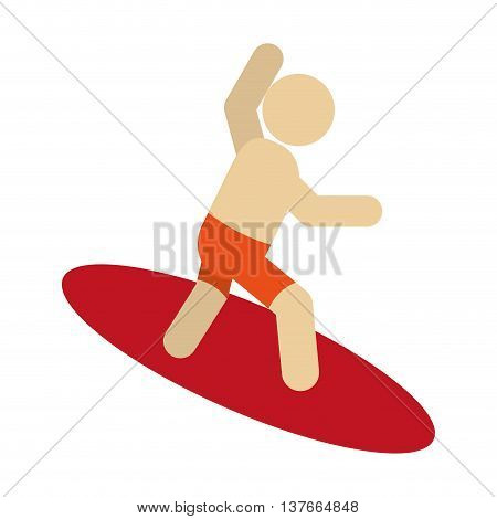 simple flat design surfing pictogram icon vector illustration