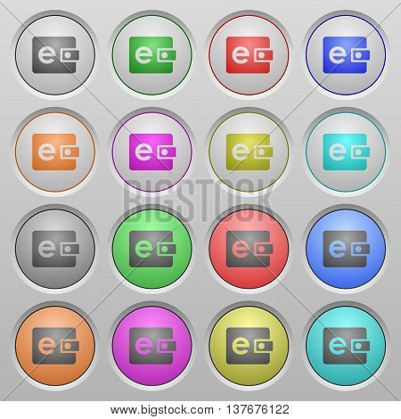 Set of E-wallet plastic sunk spherical buttons.