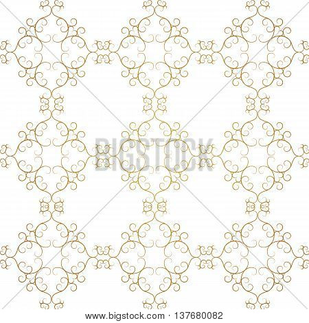 Vintage Seamless Gold Pattern Victoian Calligraphic Ornament