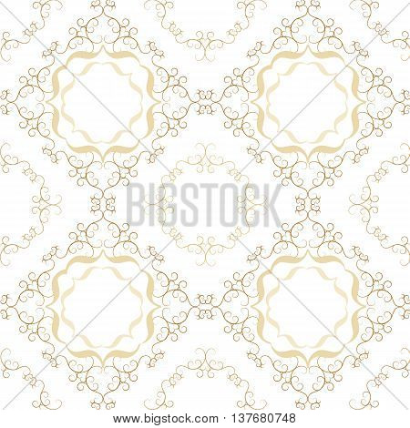 Vintage Seamless Gold Pattern Victoian Calligraphic Ornament