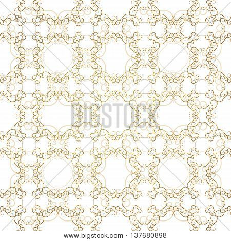 Vintage Seamless Gold Pattern Victoian Calligraphic Ornament