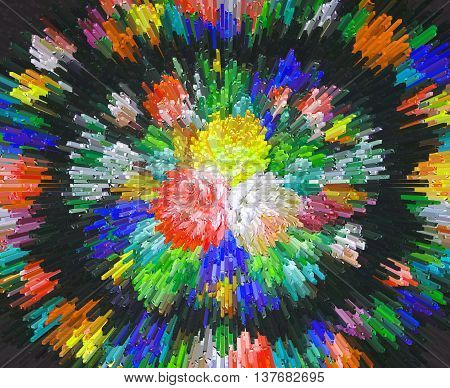 color extrusion blocks and pyramids abstract colorful 3D extrusion background flowers floral pattern extrusion color gradient for background and texture extrusion flower pattern for fabric and clothing design photo wallpapers
