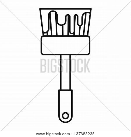 Paint brush icon in outline style isolated vecotr illustration