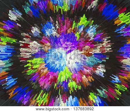 color extrusion blocks and pyramids abstract colorful 3D extrusion background flowers floral pattern extrusion color gradient for background and texture extrusion flower pattern for fabric and clothing design photo wallpapers