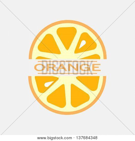 Vector Illustration of the orange with the text.