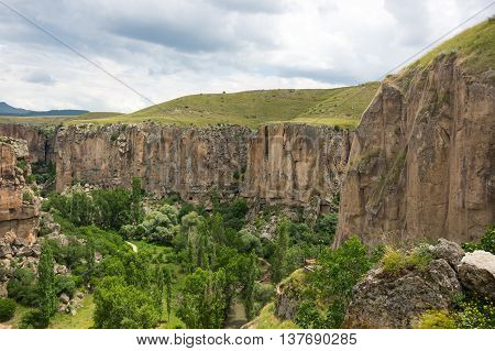 Ihlara Valley is a 16 km long gorge cut into volcanic rock in the southern part of Cappadocia Turkey