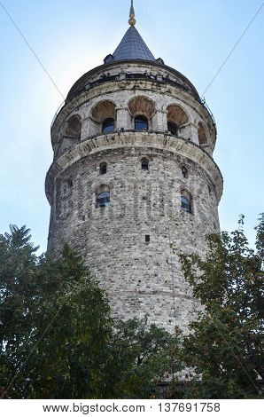 Galata Tower a fortress located in the Galata district of Istanbul. The structure was built in 528 years it is among the most important symbols of the city.