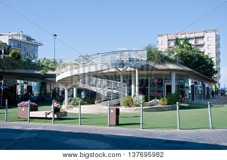 7 june 2016-riccione-italy- Square located in Riccione on the Adriatic coast