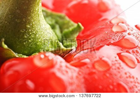 Closeup Isolated Bell Pepper On The White Background