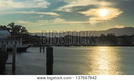 Sunset View Of Geneva, Switzerland