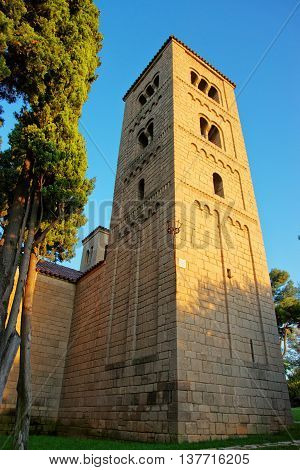 Tower In Spanish Village On The Montjuic In Barcelona