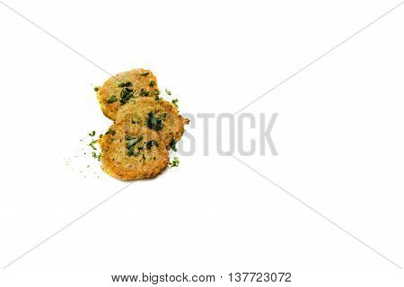 cutlet isolated on white background. top view