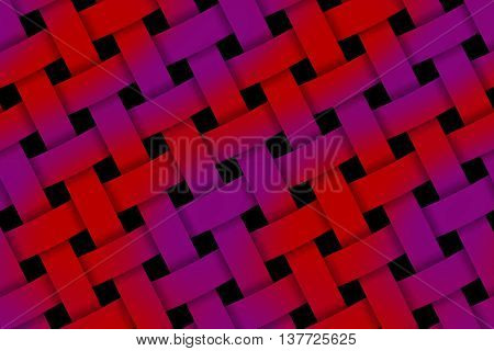 Illustration of red and purple weaved pattern