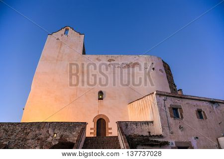 SANT POL DE MAR, SPAIN - FEBRUARY 12: Sant Pau church in San Pol de Mar on the Mediterranean coast, Catalonia, Spain