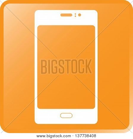 Vector Smartphone Concept Icon White on Orange