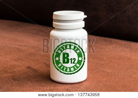 Bottle Of Pills With Vitamin B12