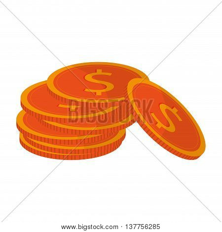 moeny coin pile business finance isolated vector illustration