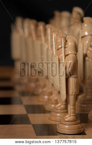 the white chess is on a chessboard